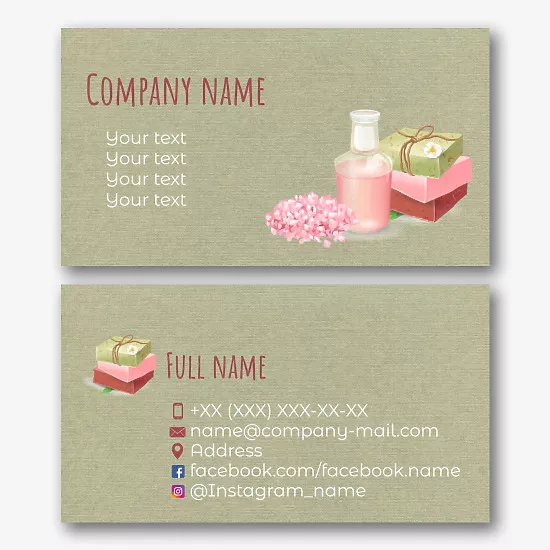 Cosmetics store business card template