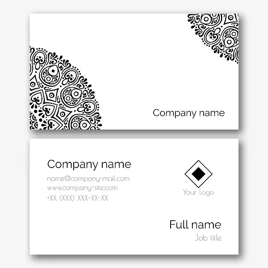 Abstract business card template with patterns
