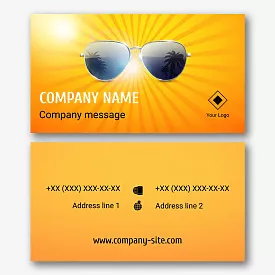 Sunglasses store business card template