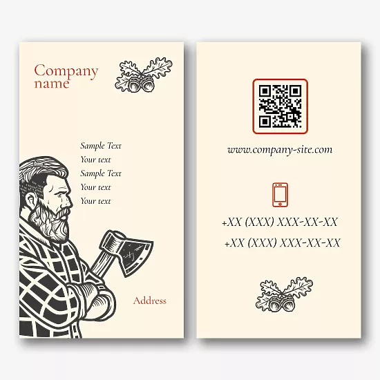 Logging company business card template