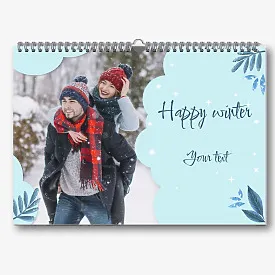 Happy winter calendar template 