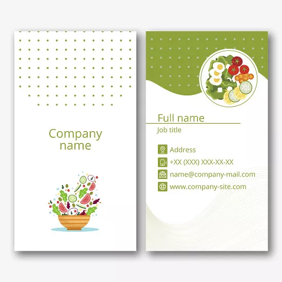 Proper nutrition business Card template