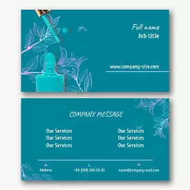 The template of the designer business card of the manicure master