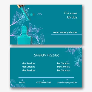 The template of the designer business card of the manicure master