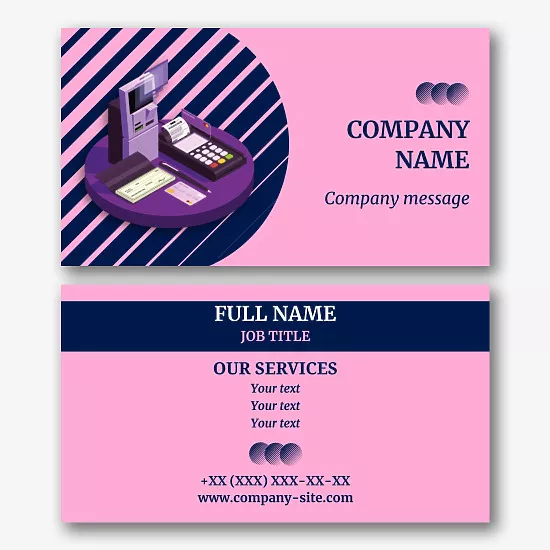 Financial company business card template 