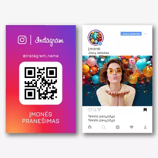 Instagram profilio vizitinės kortelės Šablonas