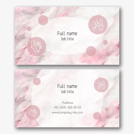 Manicure and pedicure master's business card template