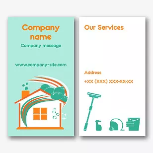 Cleaning company business card template