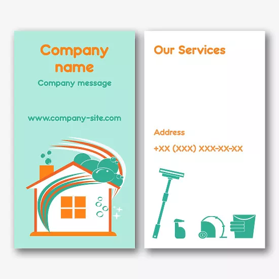 Cleaning company business card template