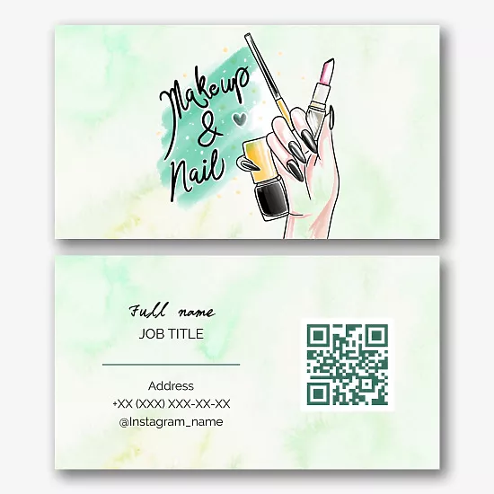 Manicure master's business card template