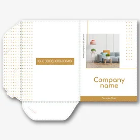 Template for a paper folder of a furniture salon
