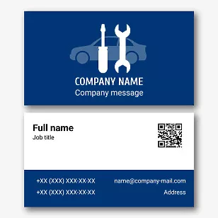 Car repair shop business card template 