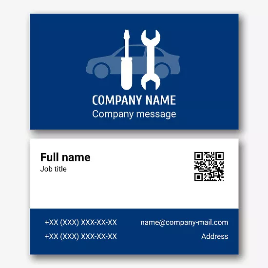 Car repair shop business card template 
