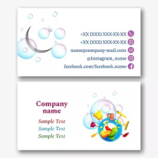 Cleaning company business card template