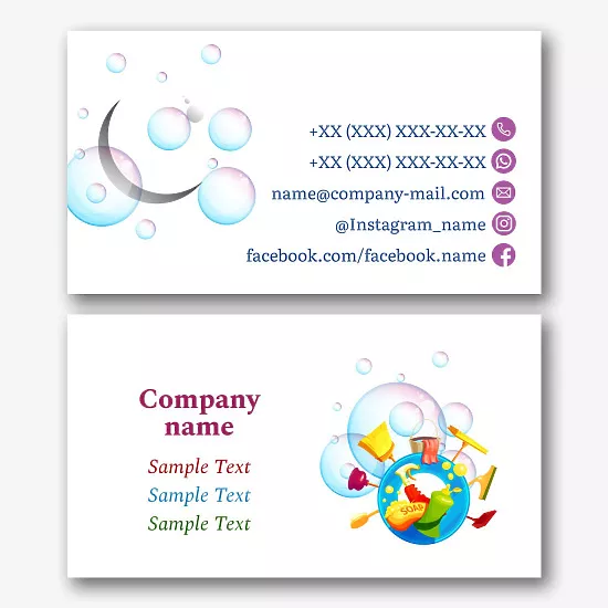 Cleaning company business card template