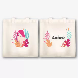 Audinio maišelio raštas su spauda