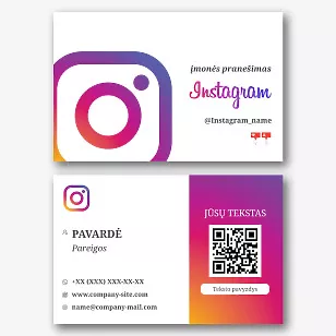 Instagram vizitinės kortelės Šablonas