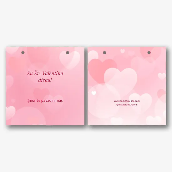 Popierinio maišelio šablonas Valentino dienai