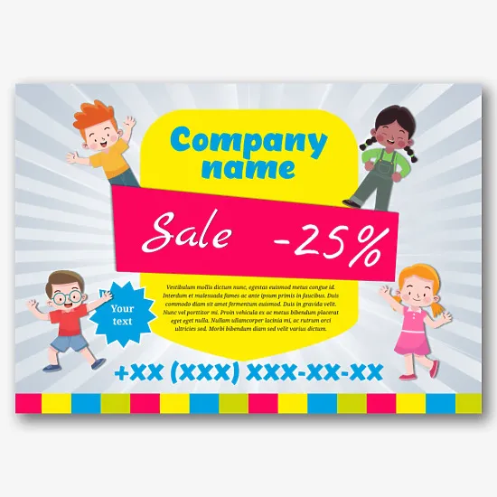 Children's clothing store poster template