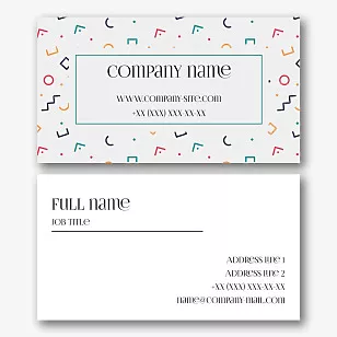 Abstract business card template with symbols