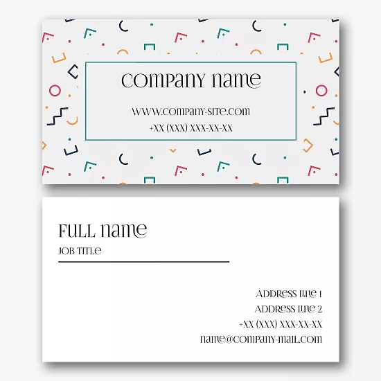 Abstract business card template with symbols