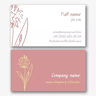 Business card template with abstract flower