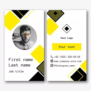 Personal business card template with photos