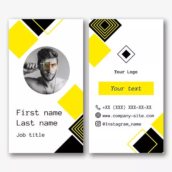 Personal business card template with photos