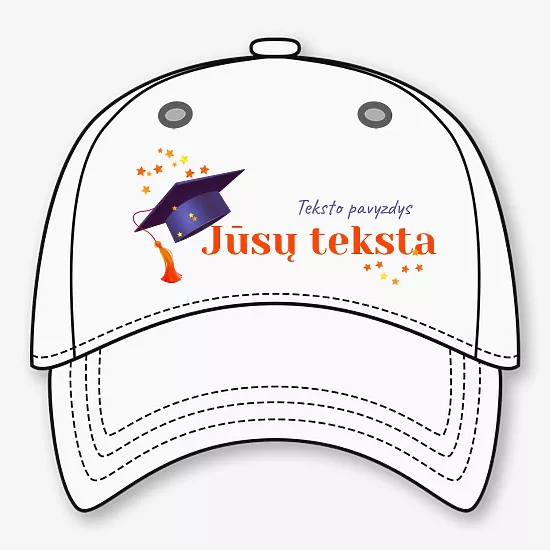 Beisbolo kepuraitės šablonas su nuotrauka