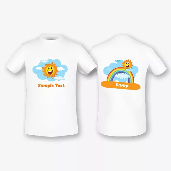 T-shirt template with the sun