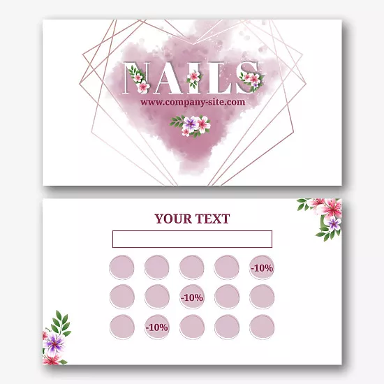 Manicure master's business card template