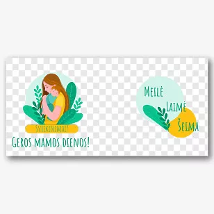 Laimingas Motinos dienos šablonas spausdinimui ant puodelių