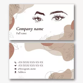 The business card template of the eyelash extension salon