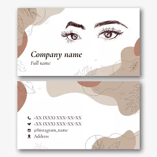 The business card template of the eyelash extension salon
