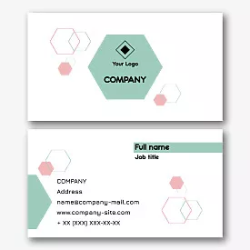 Abstract business card template with hexagon