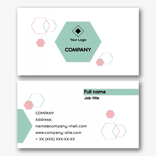 Abstract business card template with hexagon