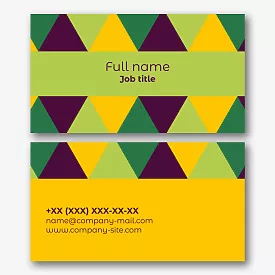Abstract business card template with triangles