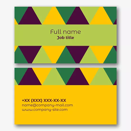Abstract business card template with triangles