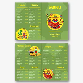 Szablon menu kuchni meksykańskiej