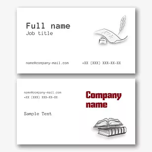 The writer's business card template