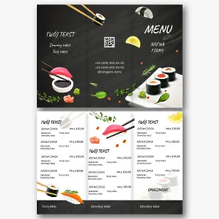 Szablon menu restauracji sushi