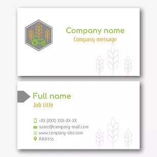 Business card template for agricultural machinery enterprises