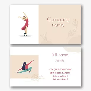 Dance Studio business card template