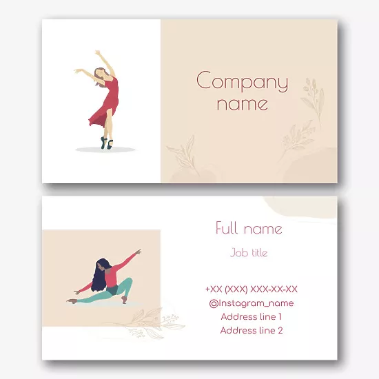 Dance Studio business card template