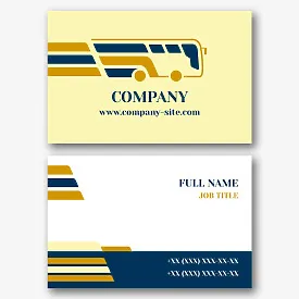 The template of the business card of the transportation company
