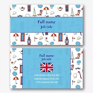 English teacher's business card template