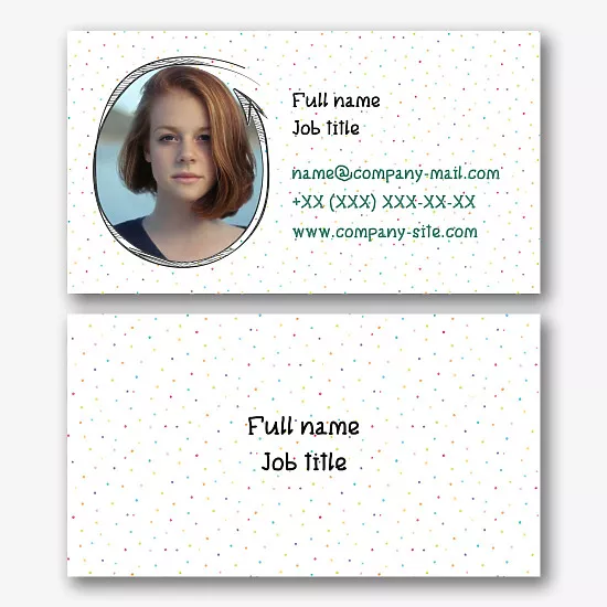 Personal business card template with photos