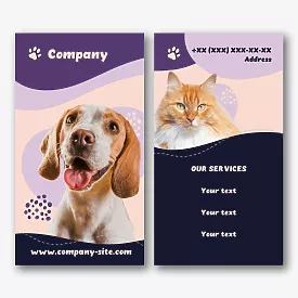 Business card template for a veterinarian