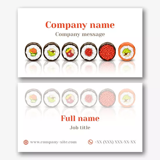 Sushi Master's business card template