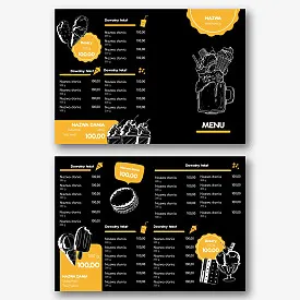 Szablon menu w lodziarni